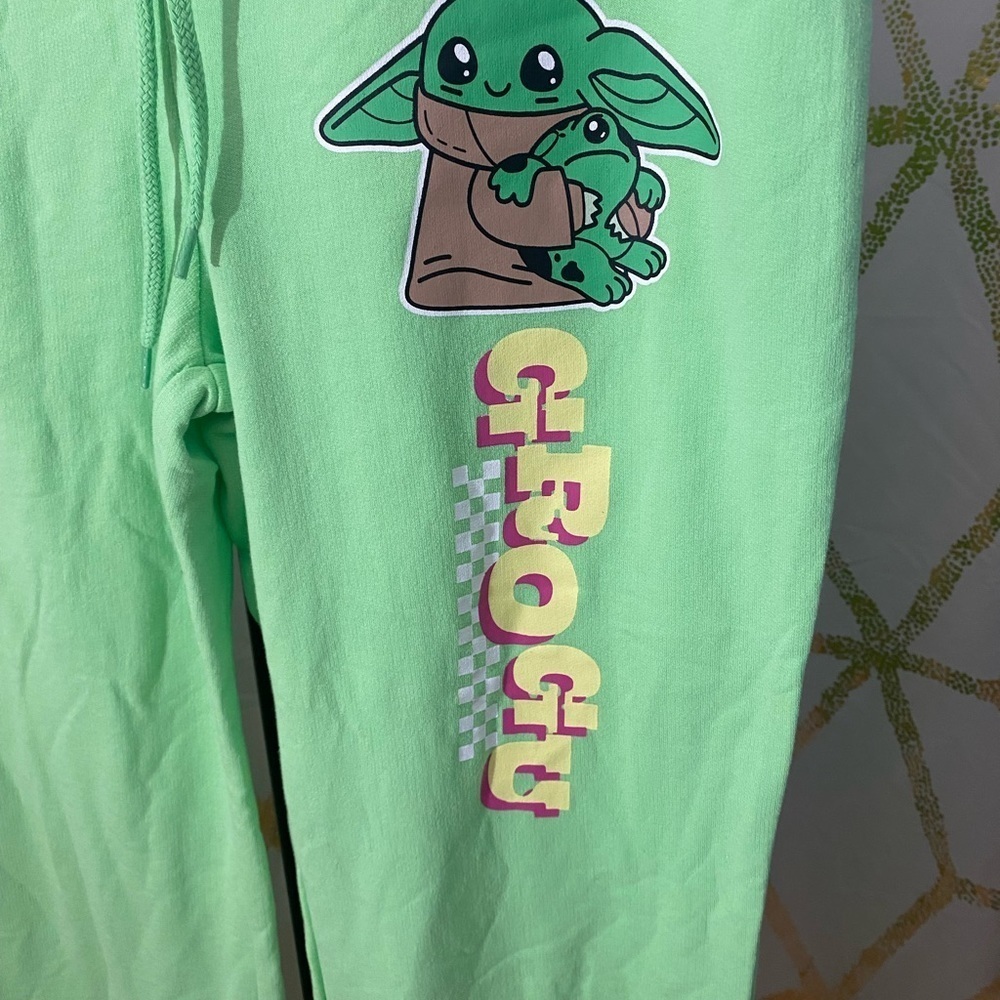 Women’s Grogu Green Flare Leg Sweatpants - Picture 3 of 5